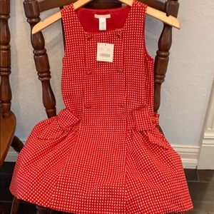 Janie & Jack Red with white Polkadot jumper dress.